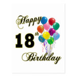18èmes cadeaux d'anniversaire heureux carte postale