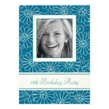 18èmes invitations de fête d'anniversaire de photo