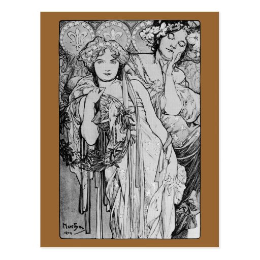 ~ 1904 d'Alphones Mucha de ~ d'amitié Cartes Postales