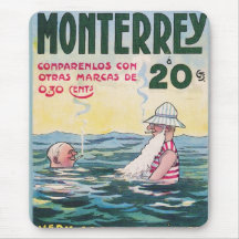 1906 publicités vintages de cigare de Monetrrey Tapis De Souris