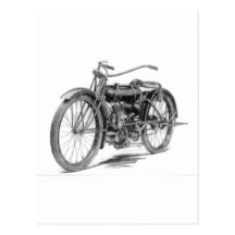 1918 motos vintages carte postale