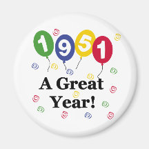 1951 un anniversaire de grande année magnets pour réfrigérateur