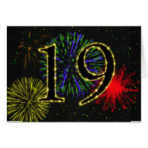 19ème Invitation de fête d'anniversaire Cartes De Vœux