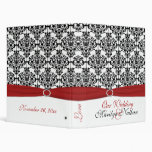 1" classeur rouge, blanc et noir de mariage damass