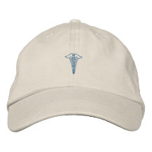 1" contour de caducée chapeau brodé