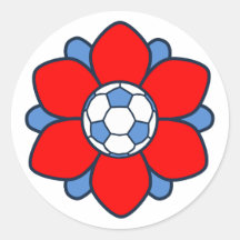 1 fille rouge du football impressionnante autocollants