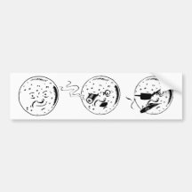 1 lune pissée autocollant pour voiture