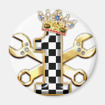 1 nombre checkered de drapeau aimants pour réfrigérateur