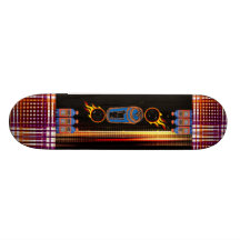 1 soie-noir-arrière - plan, trippy-plaid-conceptio skateboards personnalisables