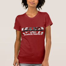 2008 vers le bas dans le T-shirt du logo des femme