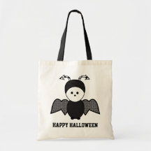 2010-0002 batte Halloween heureux Sac De Toile