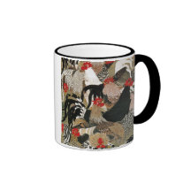20. 群鶏図, troupeau de 若冲 des coqs, Jakuchu Mugs