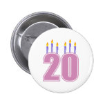 20 bougies d'anniversaire (pourpre/rose) pin's