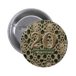 20ème Boutons d'anniversaire de mariage Badge Avec Épingle