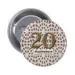 20ème Boutons d'anniversaire de mariage Badge Avec Épingle