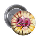 20ème Boutons d'anniversaire de mariage Badges