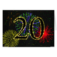 20ème Invitation de fête d'anniversaire Cartes De Vœux