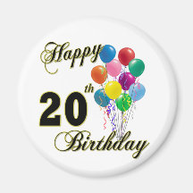 20èmes cadeaux d'anniversaire et habillement heure aimants
