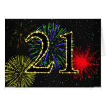 21ème Invitation de fête d'anniversaire Carte De Vœux