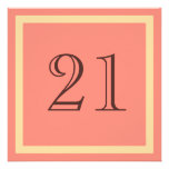 21ème Invitation de fête d'anniversaire - corail s