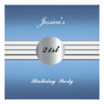 21ème invitation de fête d'anniversaire de bleu