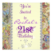 21ème Invitation POURPRE BLING d'anniversaire de P