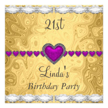 21ème Invitation Purple Heart de fête d'anniversai