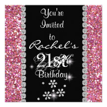 21ème Invitation ROSE BLING de fête d'anniversaire