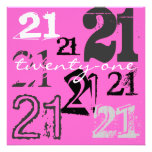 21ème Invitations de fête d'anniversaire