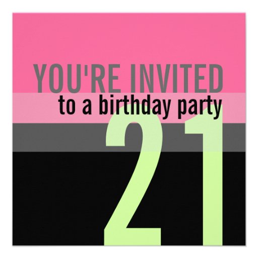 21ème Invitations de fête d'anniversaire