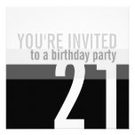 21ème Invitations de fête d'anniversaire {argent}