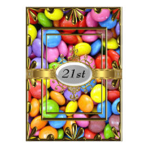 21ème Or d'invitation de fête d'anniversaire