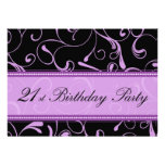 21èmes cartes d'invitation de fête d'anniversaire 