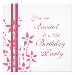 21èmes invitations florales de fête d'anniversaire