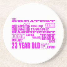 23èmes anniversaires plus grand vingt-trois rose d dessous de verres