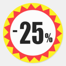 25 pour cent de vente de remise de jaune blanc rou