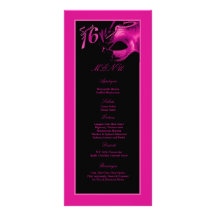 25 roses indien du bonbon 16 à cartes de menu noir cartes doubles customisables