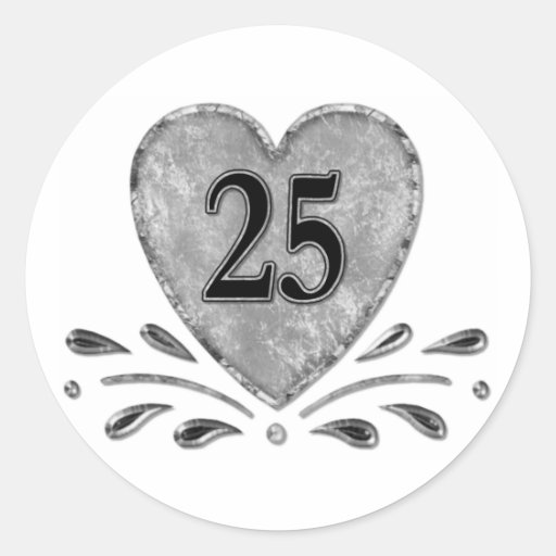 25ème anniversaire - argent autocollants