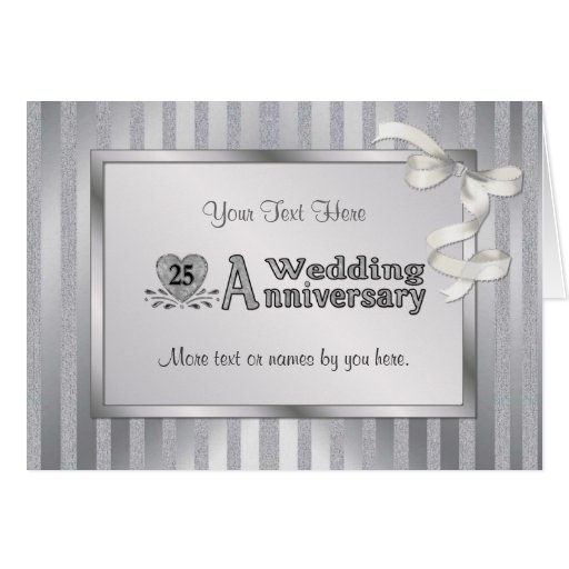 25ème Anniversaire de mariage - argent Cartes