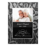 25ème anniversaire de mariage de damassé noire et  cartons d'invitation personnalisés