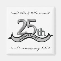 25ème Faveurs de fête d'anniversaire Magnets Pour Réfrigérateur