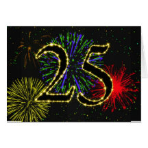 25ème Invitation de fête d'anniversaire Carte De Vœux