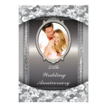 25ème Invitation de fête d'anniversaire de noces d