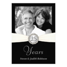 25ème Invitations d'anniversaire - photo faite sur
