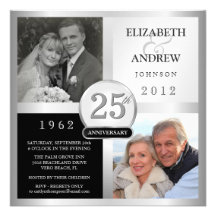 25ème Invitations de fête d'anniversaire - 2 photo