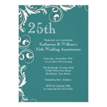 25ème Invitations de fête d'anniversaire de mariag
