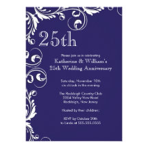 25ème Invitations de fête d'anniversaire de mariag