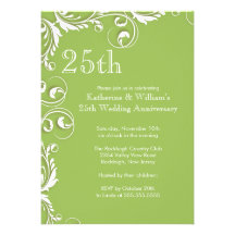 25ème Invitations de fête d'anniversaire de mariag