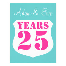 25ème Invitations de fête d'anniversaire de mariag