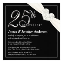 25ème Invitations de fête d'anniversaire de mariag